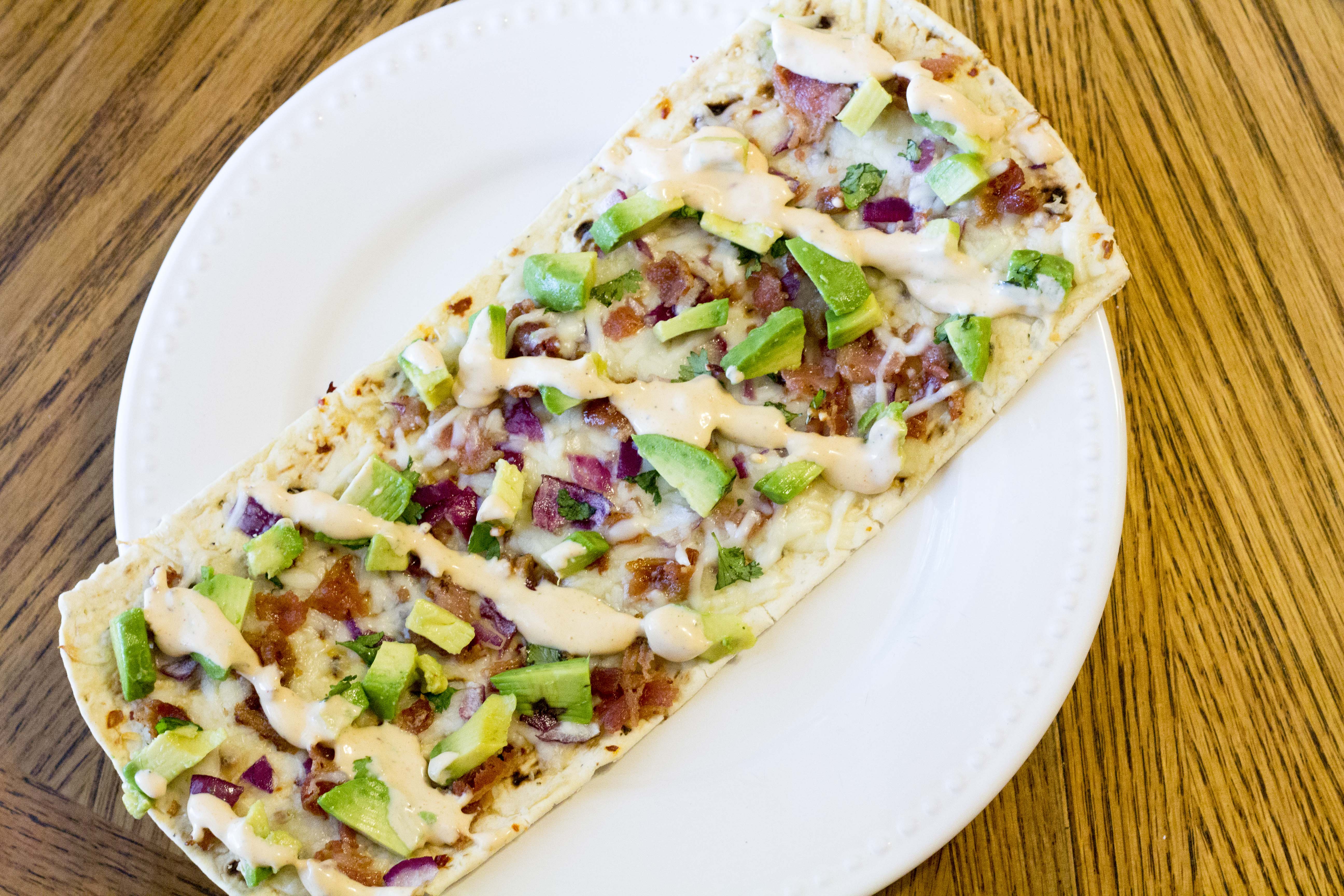 Easy Avocado Bacon Flatbread