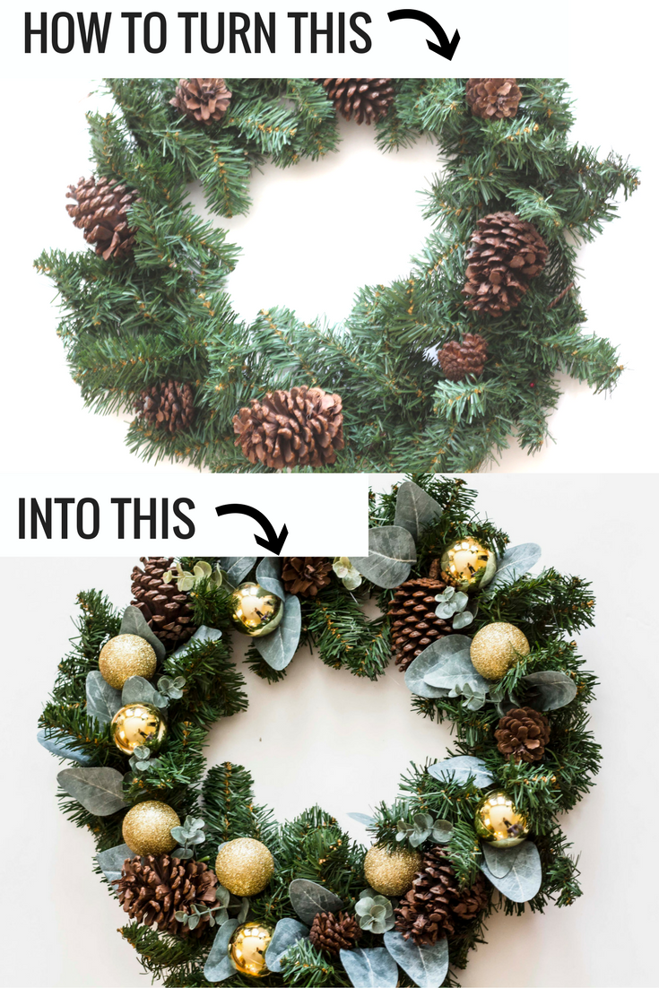 How to make a farmhouse Christmas wreath