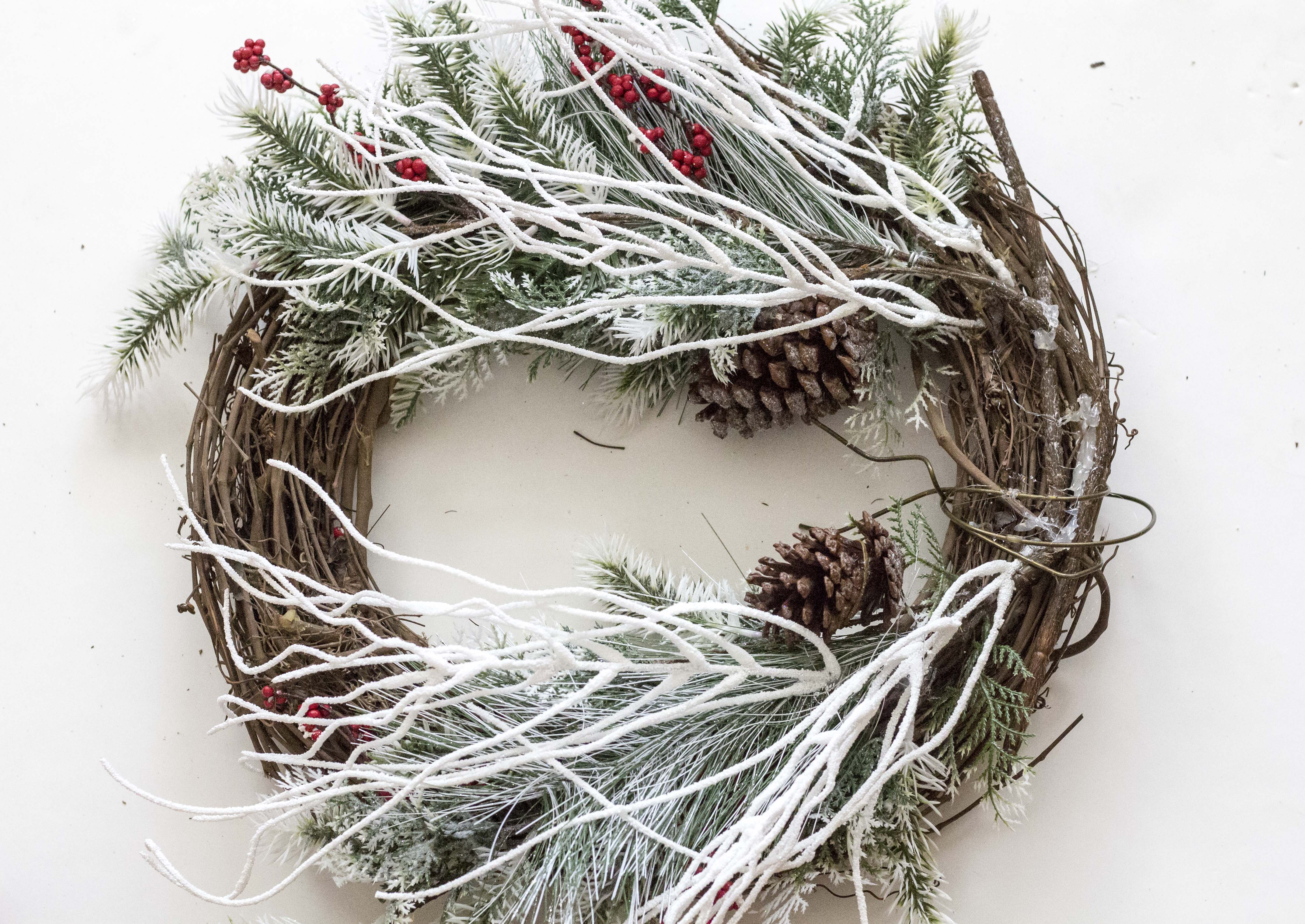 Try this Red and White Christmas wreath tutorial