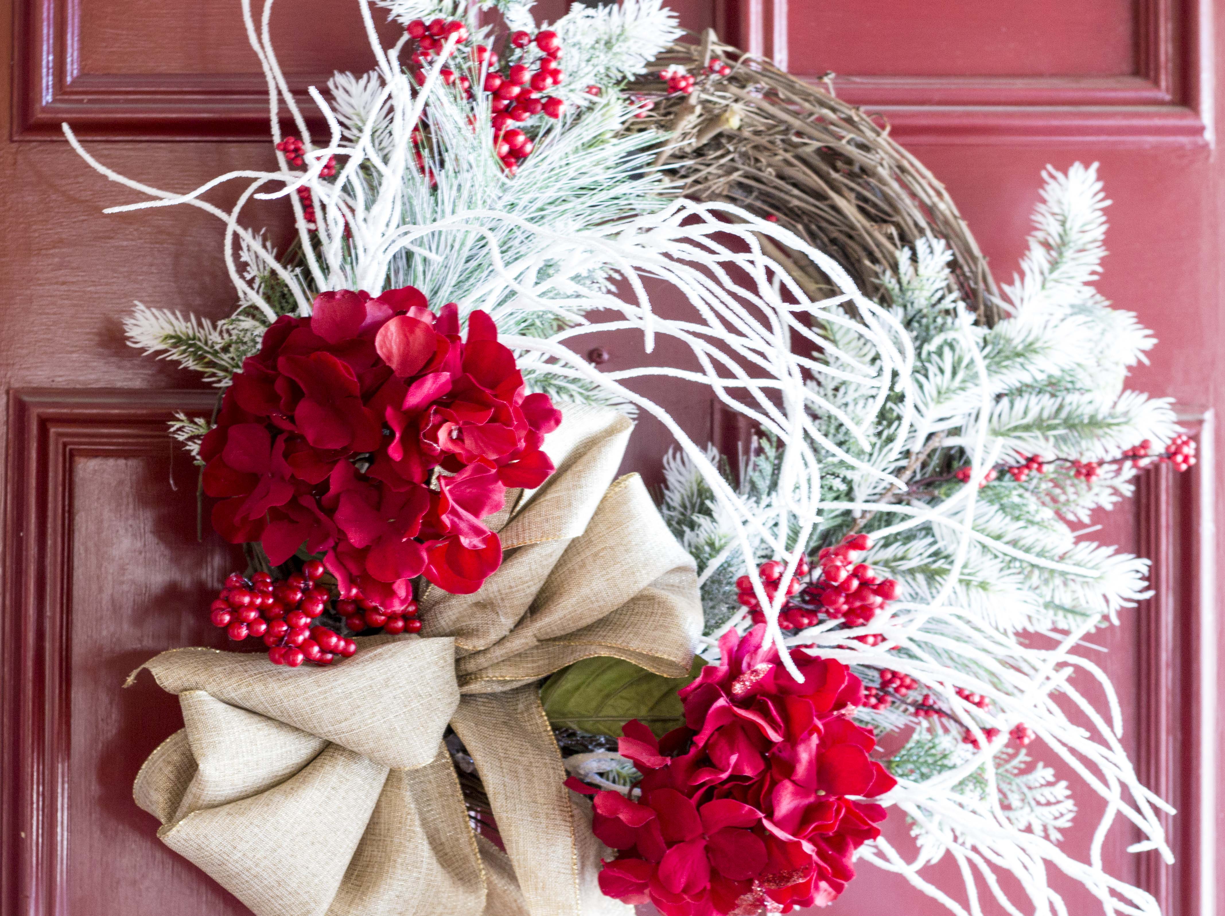 Try this Red and White Christmas wreath tutorial