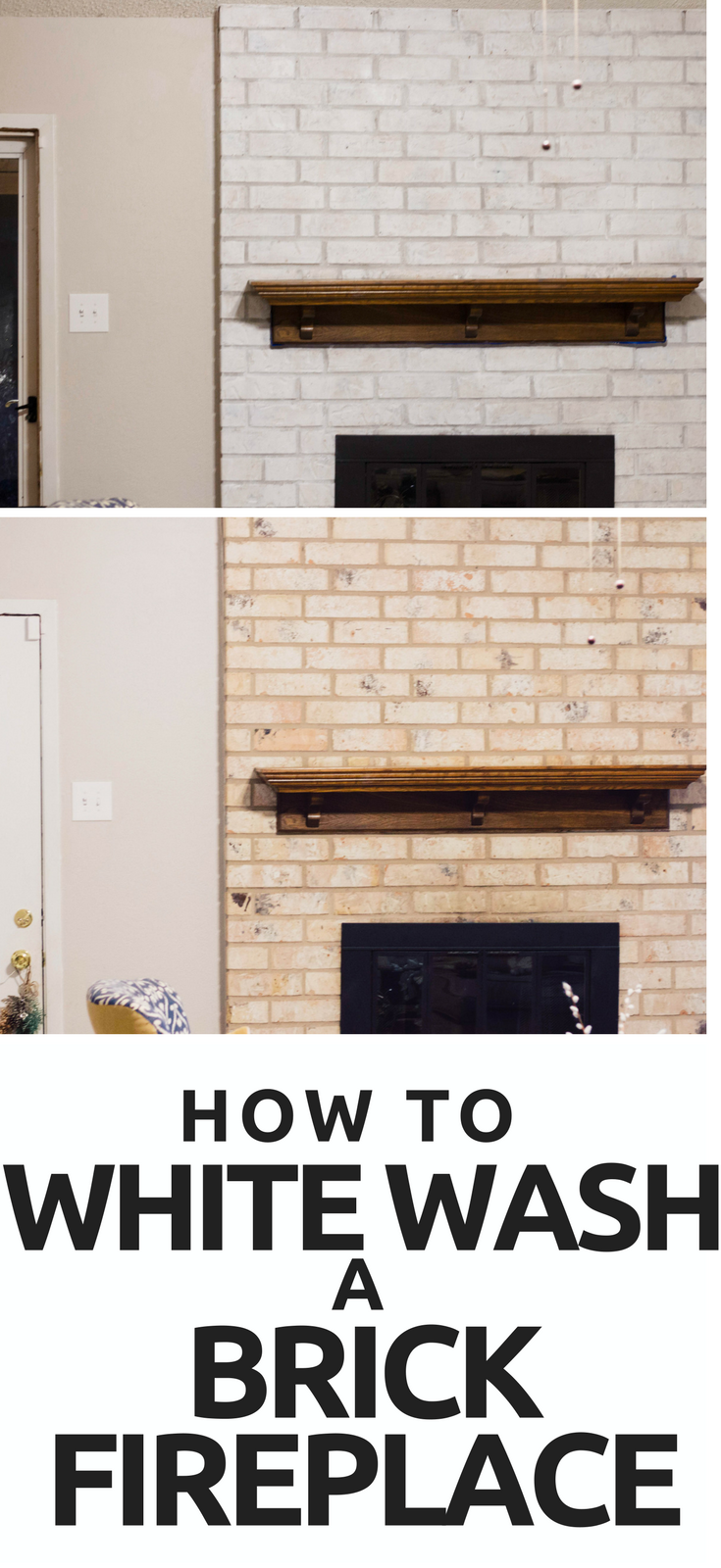  How to White-Wash a Brick Fireplace