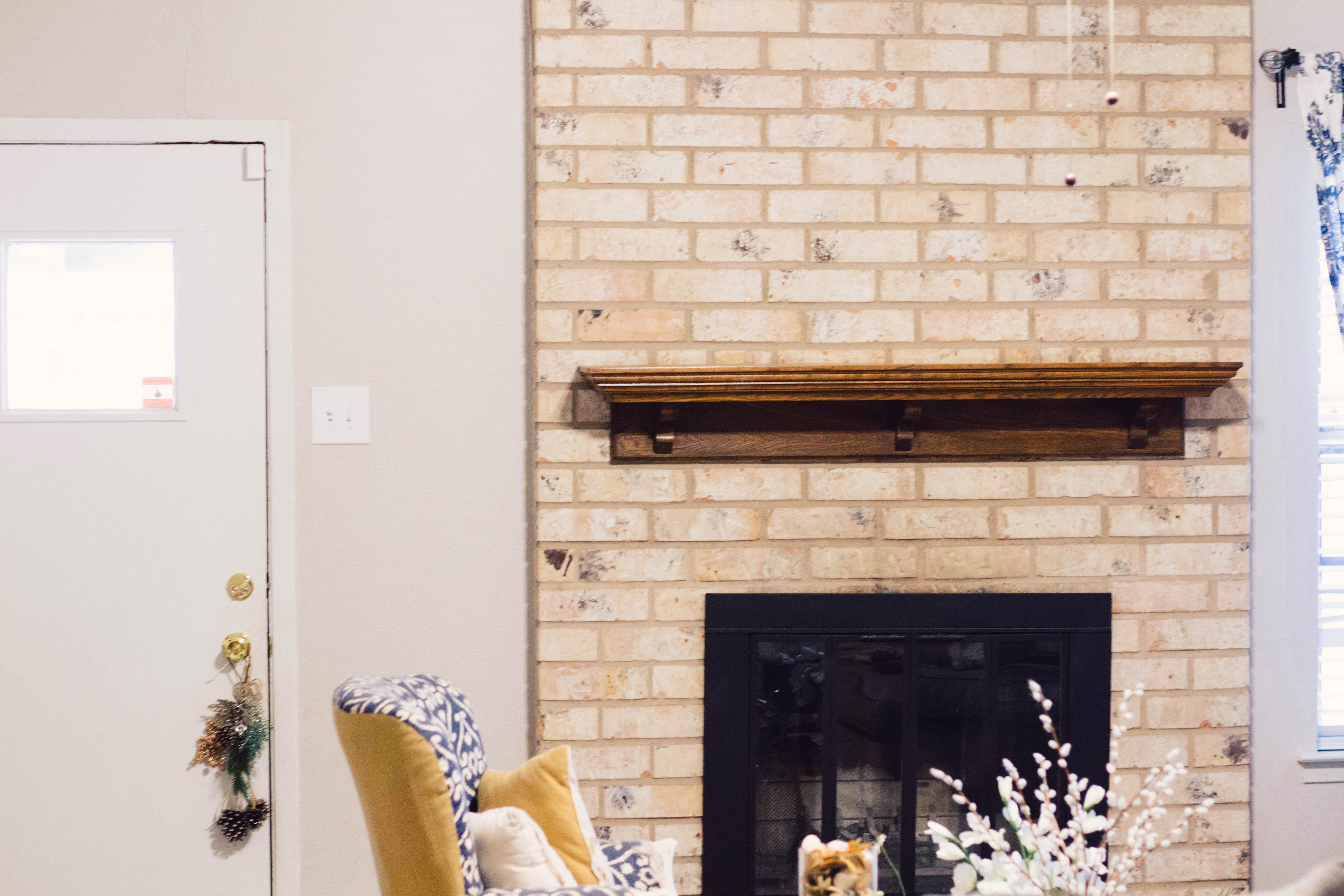 How to White-Wash a Brick Fireplace