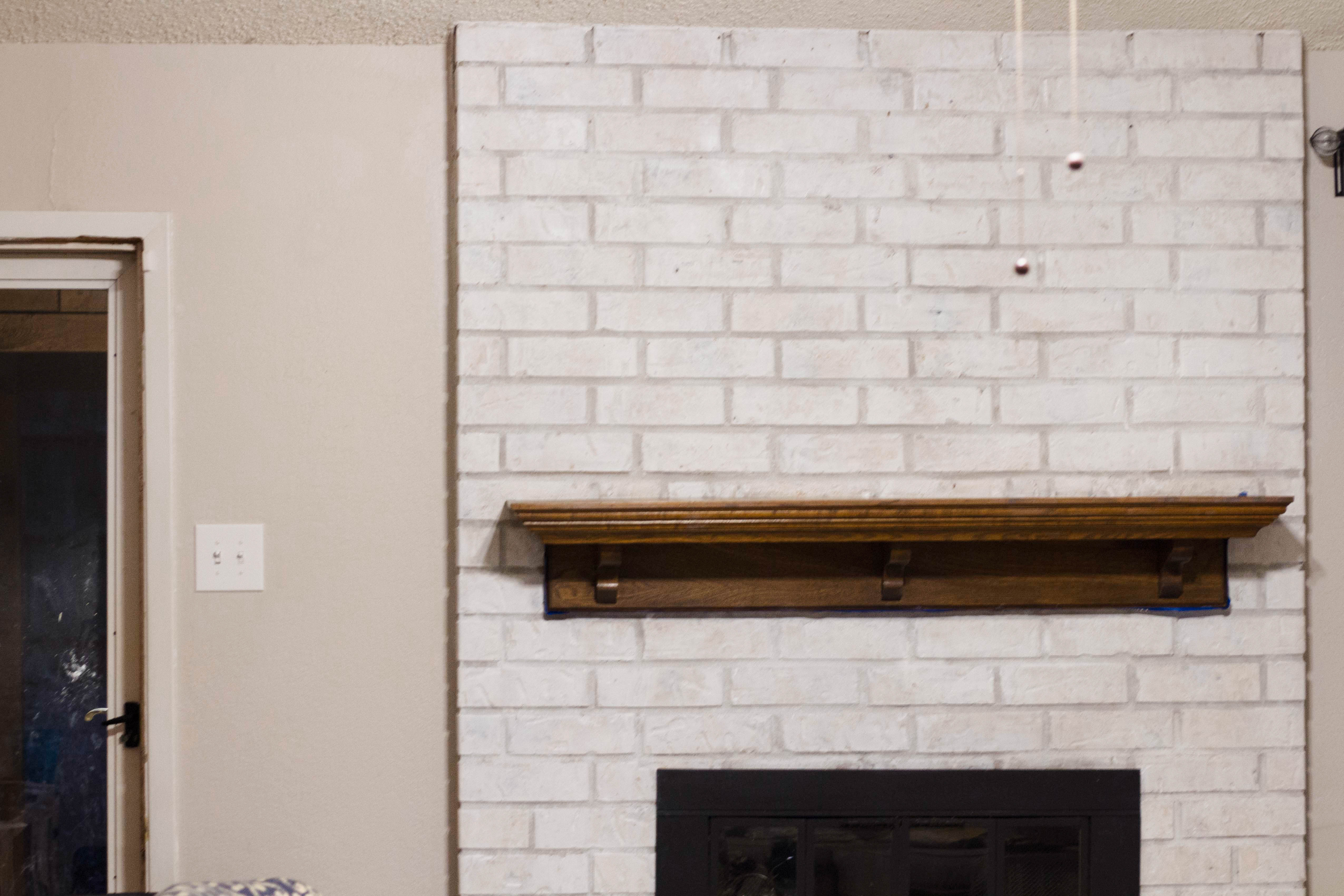 How to White-Wash a Brick Fireplace