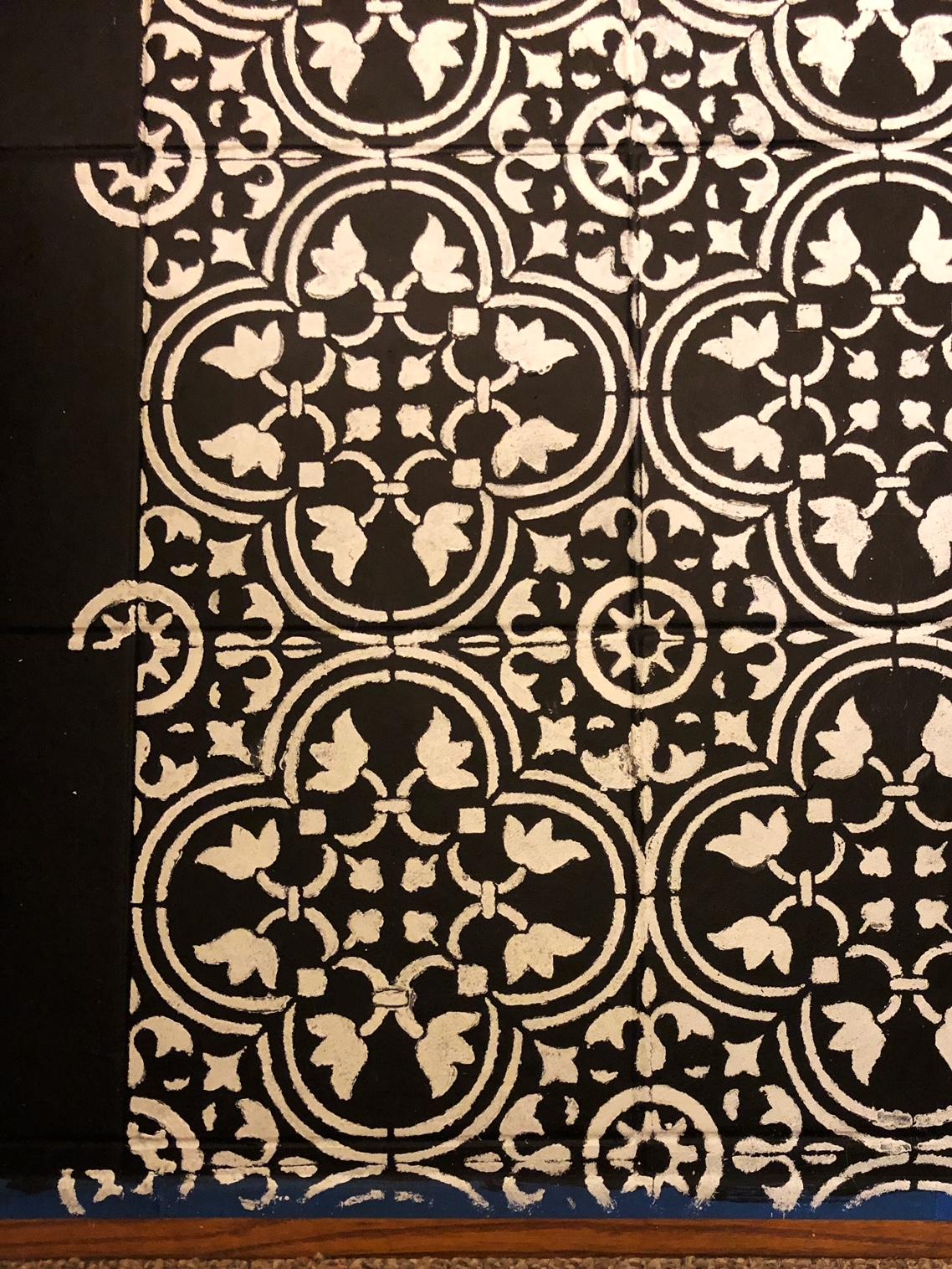 How to paint bathroom tiles with a stencil