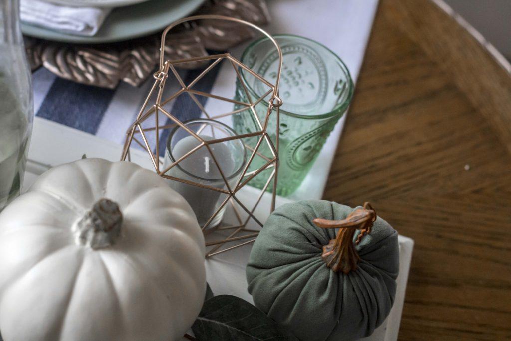 Modern, eclectic tablescape for Fall