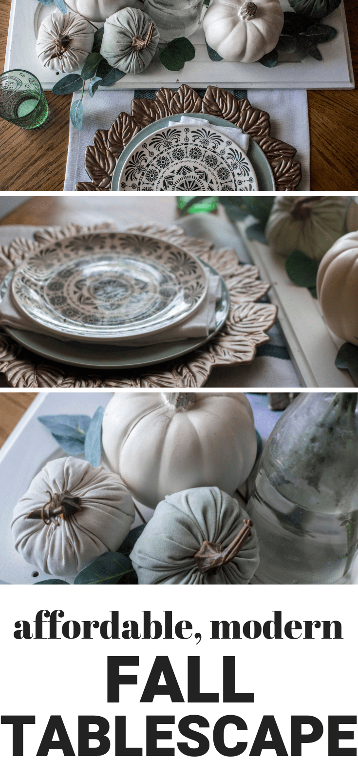 Affordable Modern, eclectic tablescape for Fall