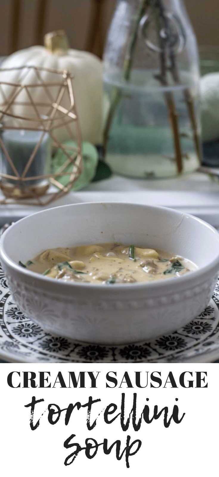 Creamy sausage tortellini soup