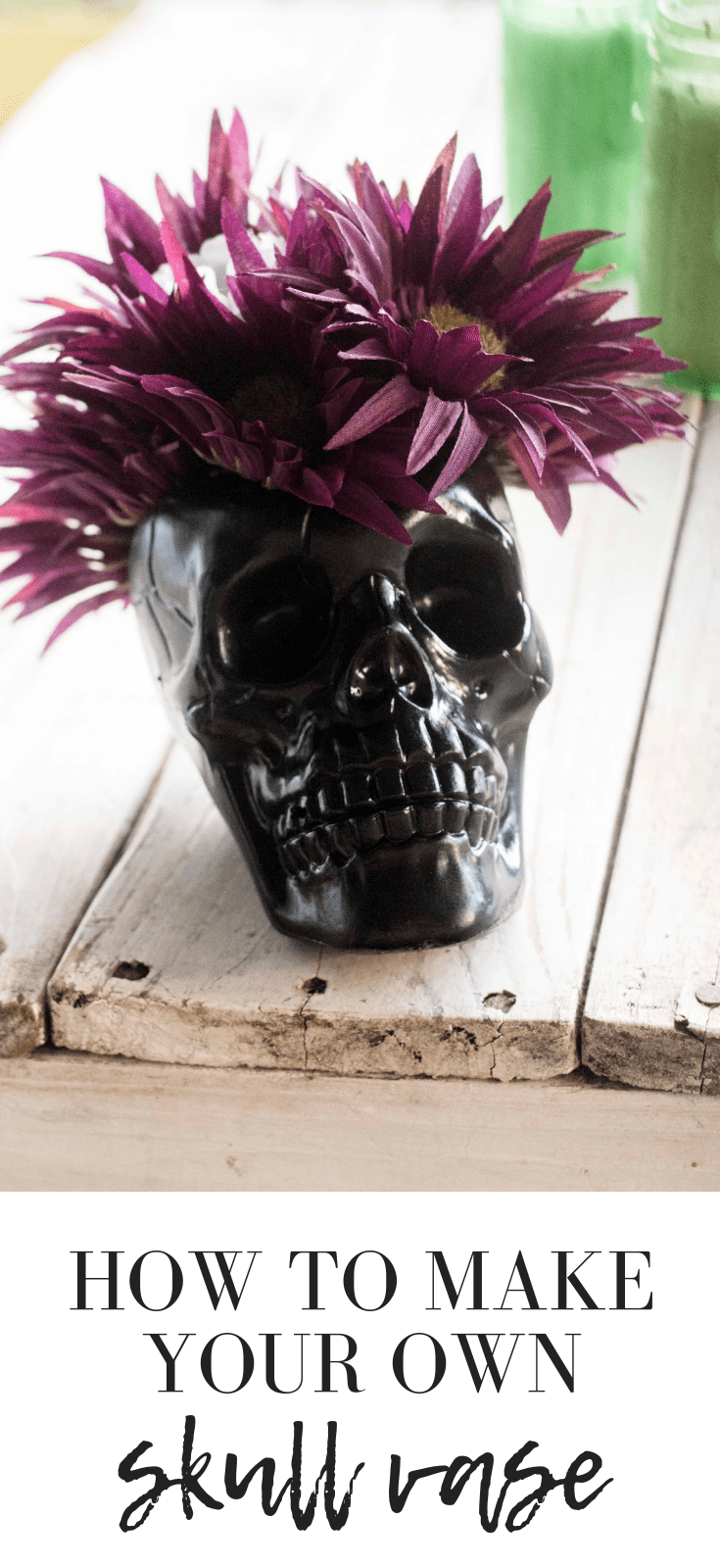 How to transform a dollar store skull into a Halloween vase