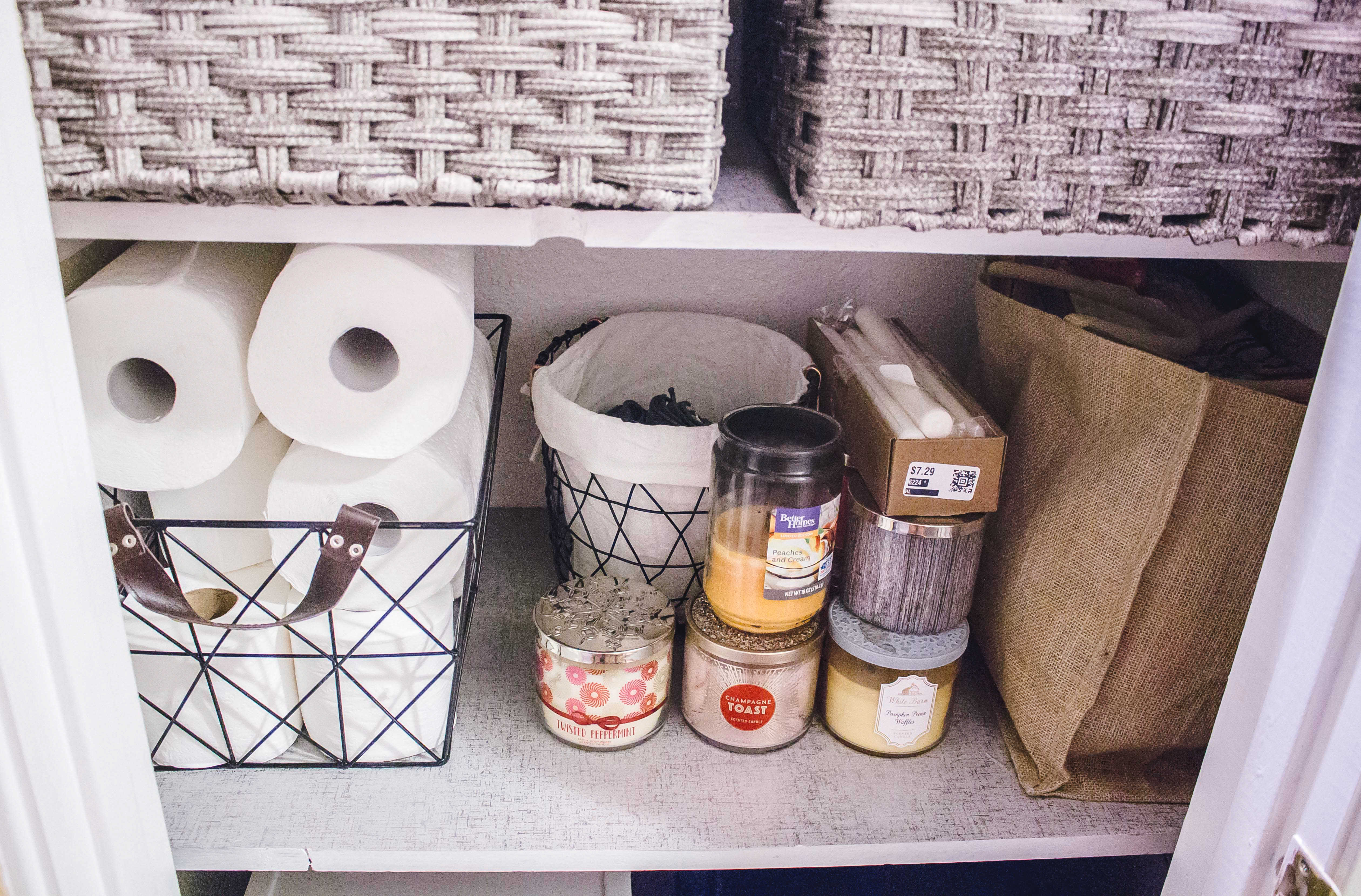 Pinterest always shows me gorgeous linen closets, and I always wanted mine to look the same.